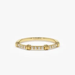 14k Unique Petite Diamond Stack Band