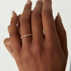 14k Unique Petite Diamond Stack Band