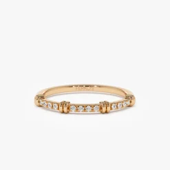 14k Unique Petite Diamond Stack Band