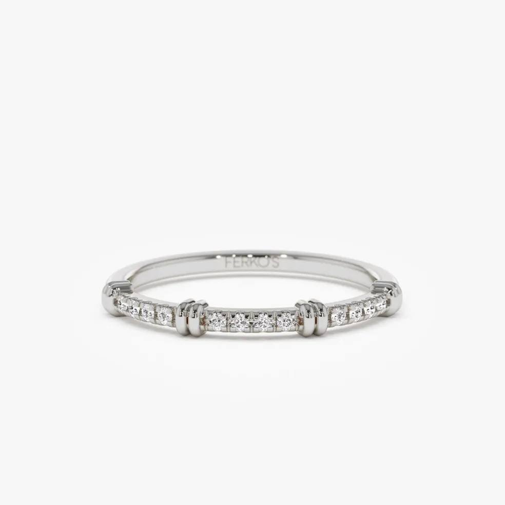 14k Unique Petite Diamond Stack Band