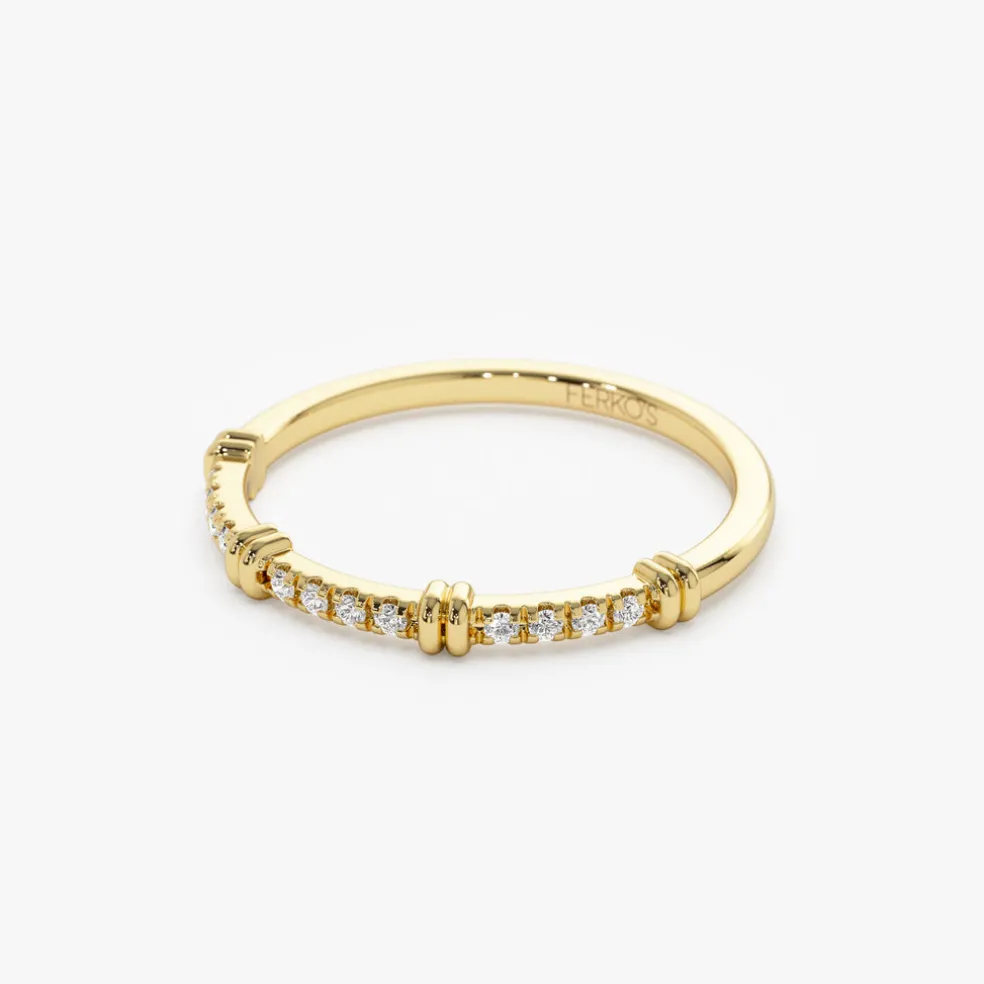 14k Unique Petite Diamond Stack Band