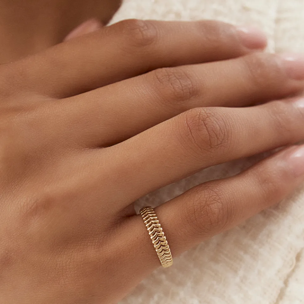 14k Unique Statement Stacking Gold Ring