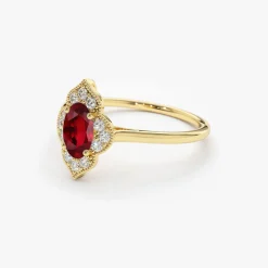 14k Victorian Genuine Ruby Ring