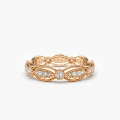 14K Vintage Art Deco Diamond Eternity Wedding Ring