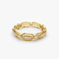 14K Vintage Art Deco Diamond Eternity Wedding Ring