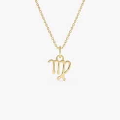 14K Virgo Zodiac Charm Necklace