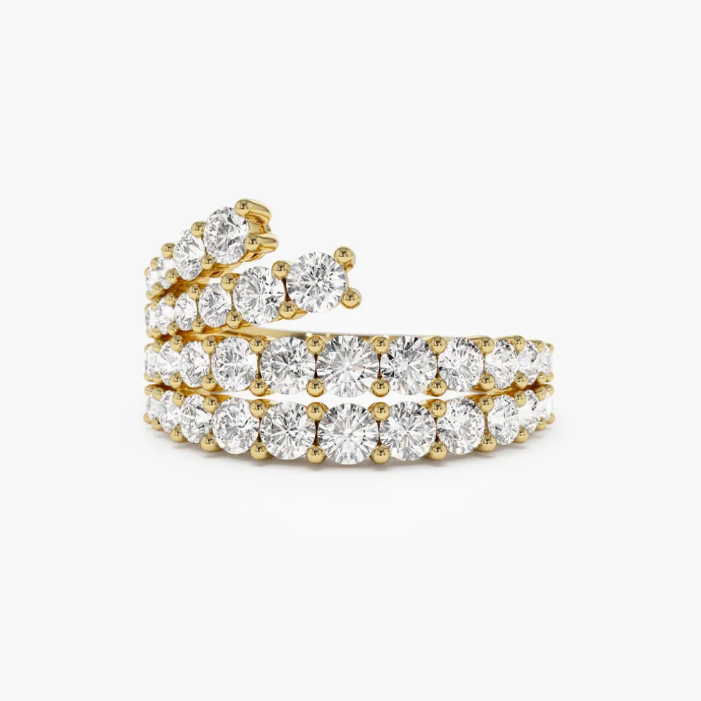 14k Wave Diamond Statement Ring