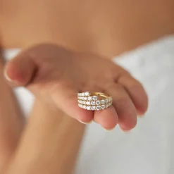 14k Wave Diamond Statement Ring