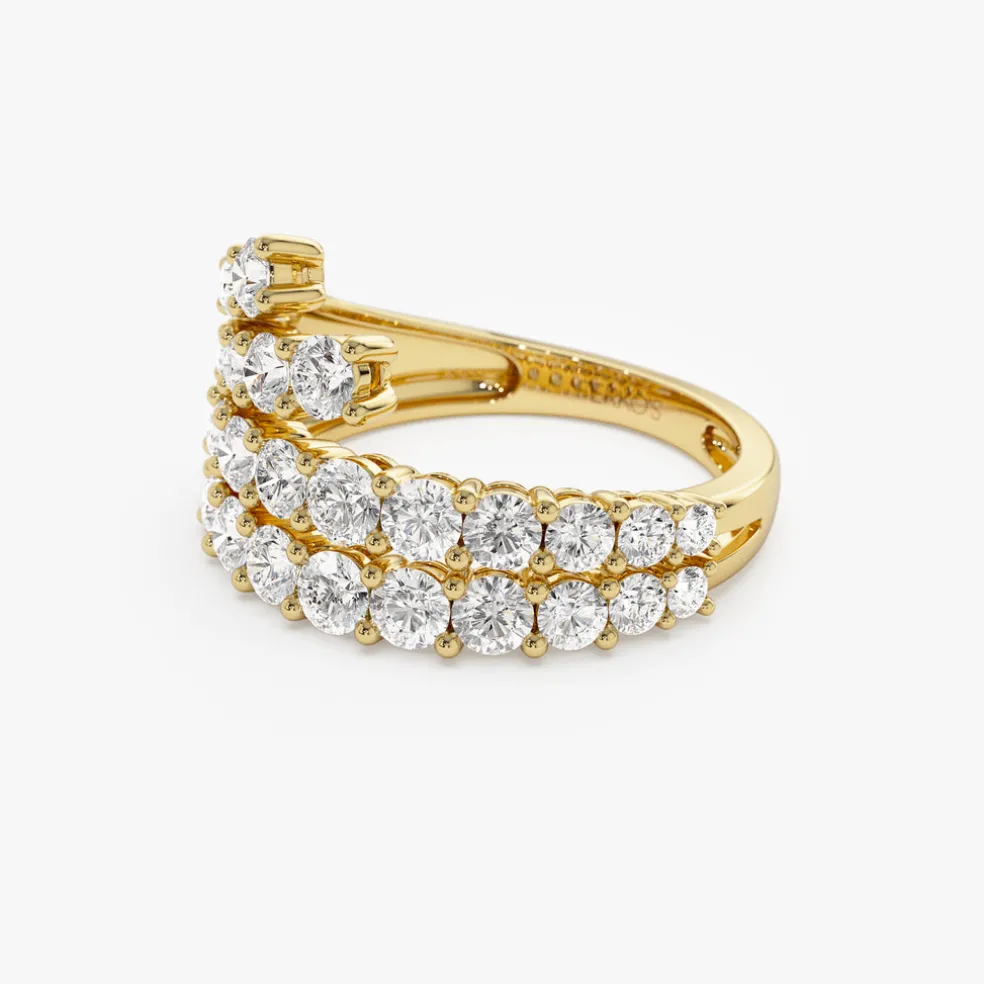 14k Wave Diamond Statement Ring