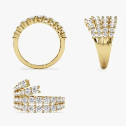 14k Wave Diamond Statement Ring