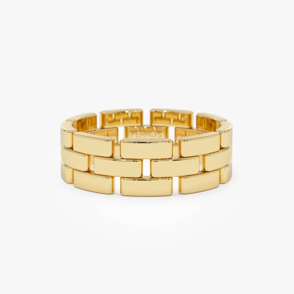 14k Wide Chain Link Ring