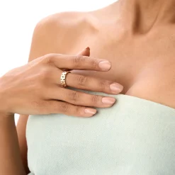 14k Wide Chain Link Ring