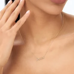14K Wire Script Custom Name Necklace