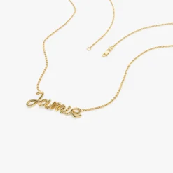 14K Wire Script Custom Name Necklace