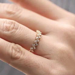 14K Zig Zag Baguette Diamond Ring