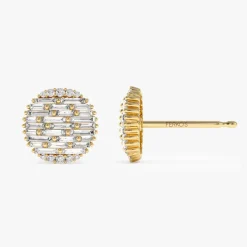 14kBaguette Diamond Needle Cut Statement Earrings