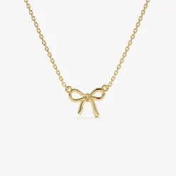 14Kt Plain Gold Ribbon Necklace