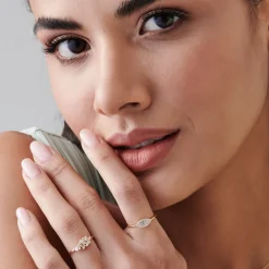 Marquise Baguette Diamond Ring in 14K