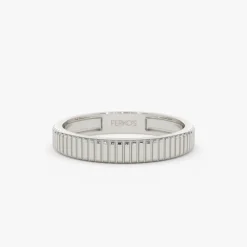 3MM Ribbed Ring in 14k Gold