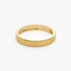 3MM Ribbed Ring in 14k Gold