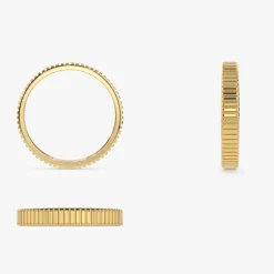 3MM Ribbed Ring in 14k Gold