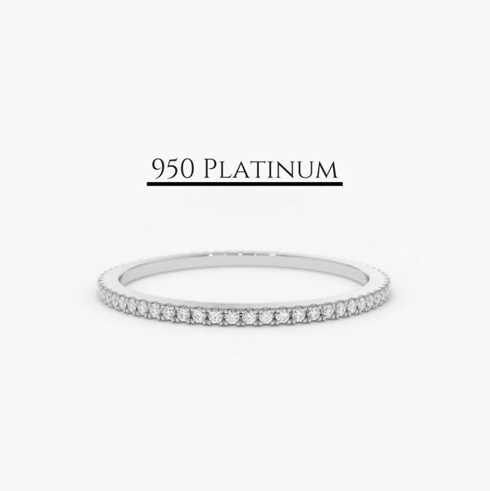 Platinum Micro Pave Diamond Eternity Ring