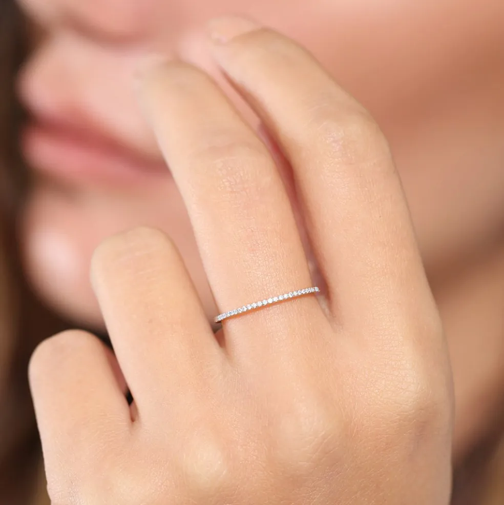 Platinum Micro Pave Diamond Eternity Ring