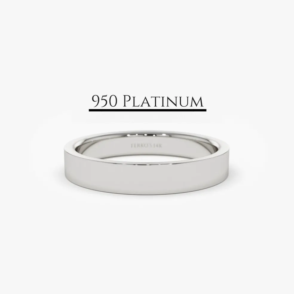 Platinum 3MM Flat Wedding Band
