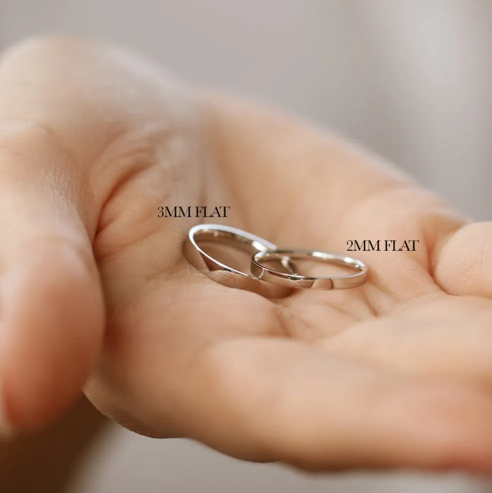 Platinum 3MM Flat Wedding Band