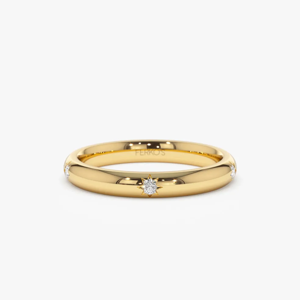 Star Setting Full Eternity Diamond Ring in 14k