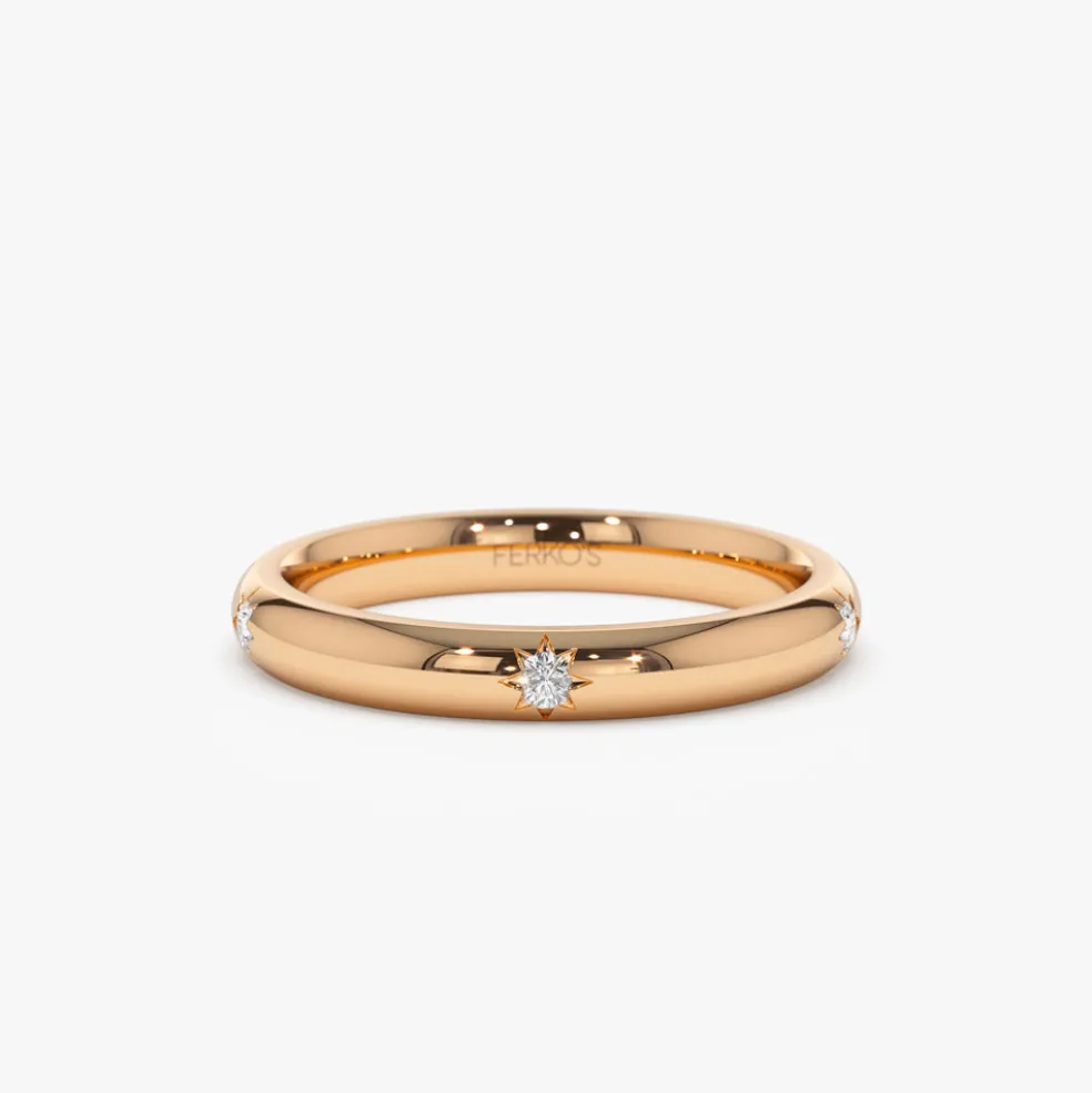 Star Setting Full Eternity Diamond Ring in 14k