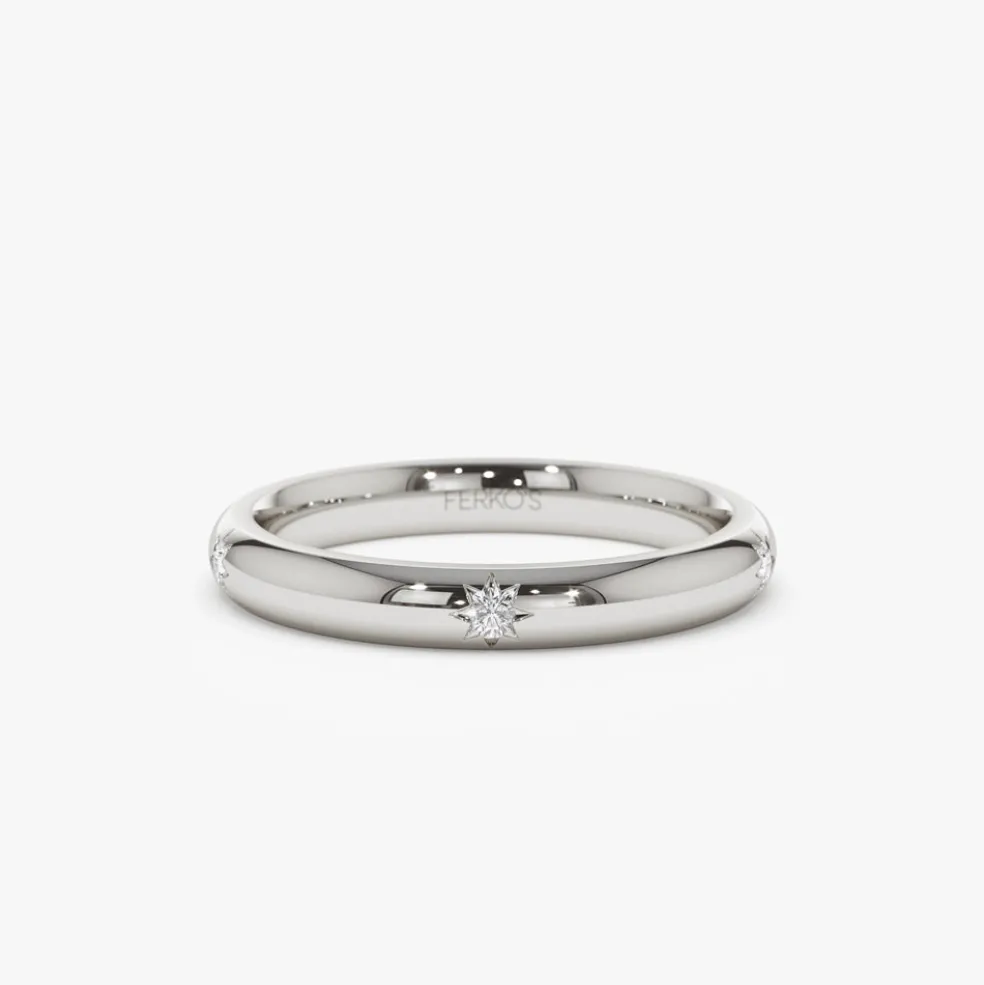 Star Setting Full Eternity Diamond Ring in 14k